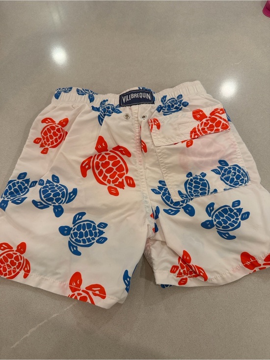 Vilebrequin Other - Vilebrequin White Kids Swim Trunks with Red & Blue Turtle Print